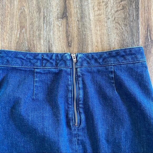 ASOS Blue Denim Zipper Back Mini Skirt Size 6 - Picture 6 of 7